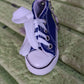 Mini shoe keychain with a 'Best Wishes' gift tag, ready for gifting.