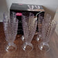 Full set of six Supermom transparent plastic milkshake glasses displayed together