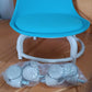 Durable polypropylene base and universal wheels of low rolling stool