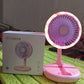 Packaging of the portable fan, indicating its brand and key features.