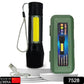 Infographic detailing features of the Indo Glow long range flashlight.