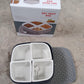 An empty multi-section food-grade plastic serving tray.