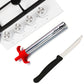 Ergonomic kitchen knife with a sharp blade and vibrant handle for precise cutting.