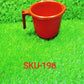 Stack of colorful Bathora plastic bathroom mugs, demonstrating their compact design.