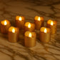 LED tealight candles glowing softly for home decor