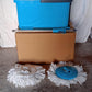 Pro Clean spin mop with plastic bucket, showing full assembly.