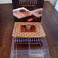 Close-up of the durable plastic material of the dry fruit box.