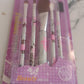 Makeup brush set with elegant floral handle design