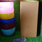 Overview of the complete set of six plastic hanging flower pots with chains, ideal for any home.
