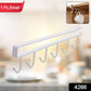 Kitchen cabinet featuring metal under-shelf storage rack installed for extra hanging space