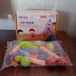 Various assembled magnetic shapes from kids magnetic building blocks toy