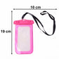 Pink waterproof phone case top view showing seal details