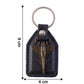 Size reference image showing dimensions of aircraft design leather keychain
