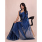 Generic Women's Jimmy choo Embellished Bollywood Saree With Unstitched Blouse 5.5Mtr (Blue)