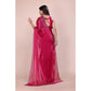 Generic Women's Jimmy choo Embellished Bollywood Saree With Unstitched Blouse 5.5Mtr (Red)
