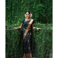 Generic Women's Litchi silk Printed Saree With Unstitched Blouse (Green)