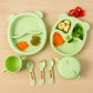 Unbreakable kids feeding dinner set designed for toddlers learning to self-feed