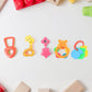 Baby rattle toy featuring friendly animal face for infant play