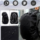 FERVENT rain cover demonstrating its versatile fit on different sizes of laptop bags and backpacks.