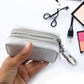 Portable mini key case with zipper and metal clip for travel