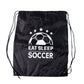 Front view of the sleek black Drawstring Sport Backpack.