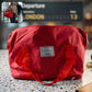 Stylish red tote bag for travel and everyday essentials