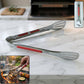 Stainless steel multi-purpose kitchen tongs with anti-slip grip