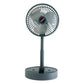 USB rechargeable desk fan with integrated phone holder for convenience