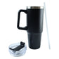 Black insulated travel cup suitable for office and commuting