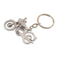 Iconic motorcycle tag design on a metal keychain, a true bike buddy accessory.