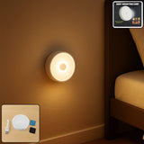 Rechargeable motion sensor night light with round design for home use