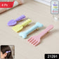 Set of colorful cartoon food hair clips including spoon and fork shapes