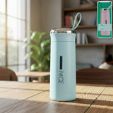 Glass water bottle with leak proof lid and 400 ML capacity