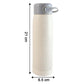 Size comparison of the compact 380ml glass water bottle, perfect for daily hydration.