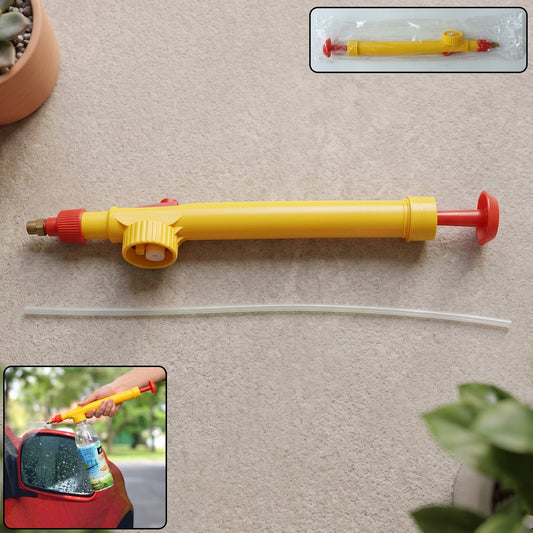 Adjustable bottle sprayer with brass nozzle attached to a standard plastic bottle.
