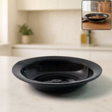 Glossy deep black curry and soup serving bowl perfect for hot dishes