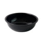 Side view of empty 6-inch black plastic serving bowl