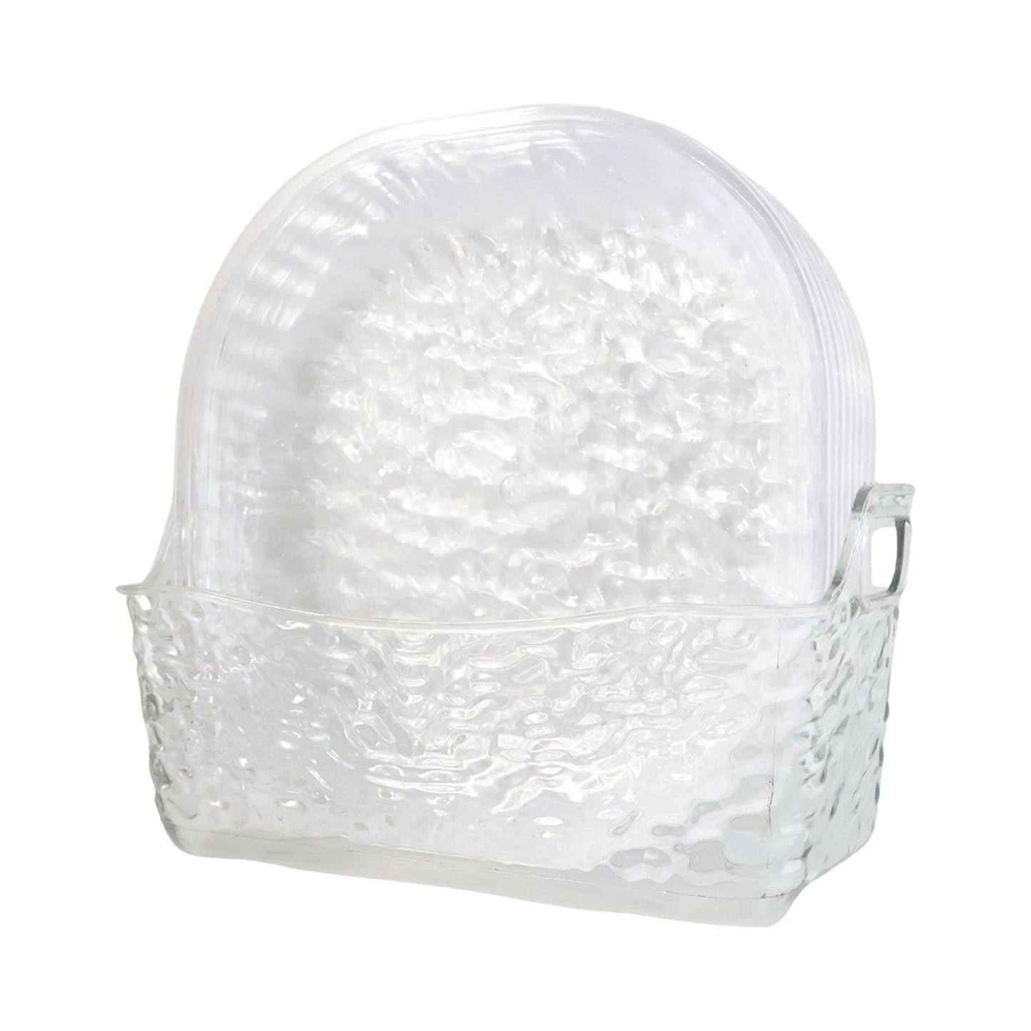 Crystal glass snack plates set used for serving assorted snacks