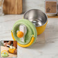 Stainless steel leak-proof lunch box in vibrant color with spoon compartment