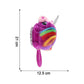 Dimensions of the Kids Unicorn Hair Brush measured on a white background