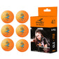 Pack of six durable 3-star orange table tennis balls