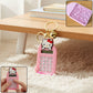 Cartoon cat calculator keychain with mini digital display and metal key ring