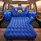 Complete inflatable car bed set including cushions and pump