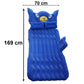 Folded inflatable car mattress for compact storage