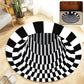3D optical illusion round rug with vortex pattern for modern home décor