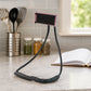 Mobile bracket on flexible neck phone holder securely holding smartphone