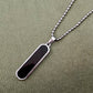 Close-up of matching sleek chain included with minimalist bar pendant necklace