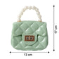 Compact quilted mini handbag with secure front lock closure