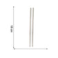 A set of stainless steel chopsticks laid out for size comparison.