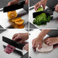 Stainless steel cutting board showing integrated measurement markings for precise cuts